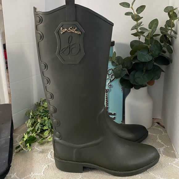 Sam Edelman Shoes - Sam Edelman Army Green Tall Rain Boots! Size 10
